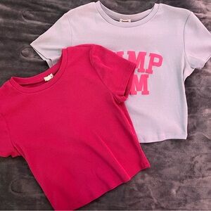 Set of 2 Garage T-Shirts - Pink and Light Blue. Size Medium.